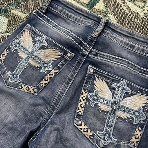 Y2K Womens Wing Cross Love Soho Jeans